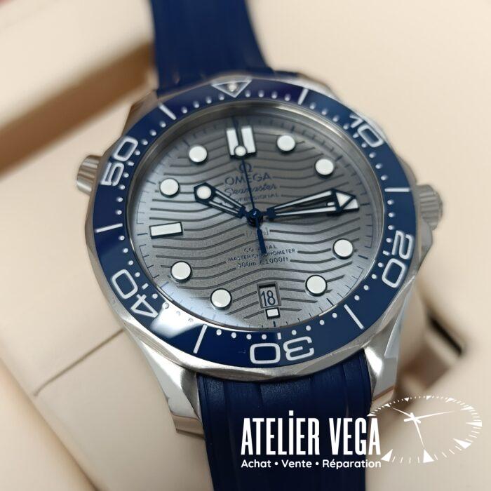 Omega Seamaster Diver 300m Cadran gris Lunette Bleue Full Set de 2022