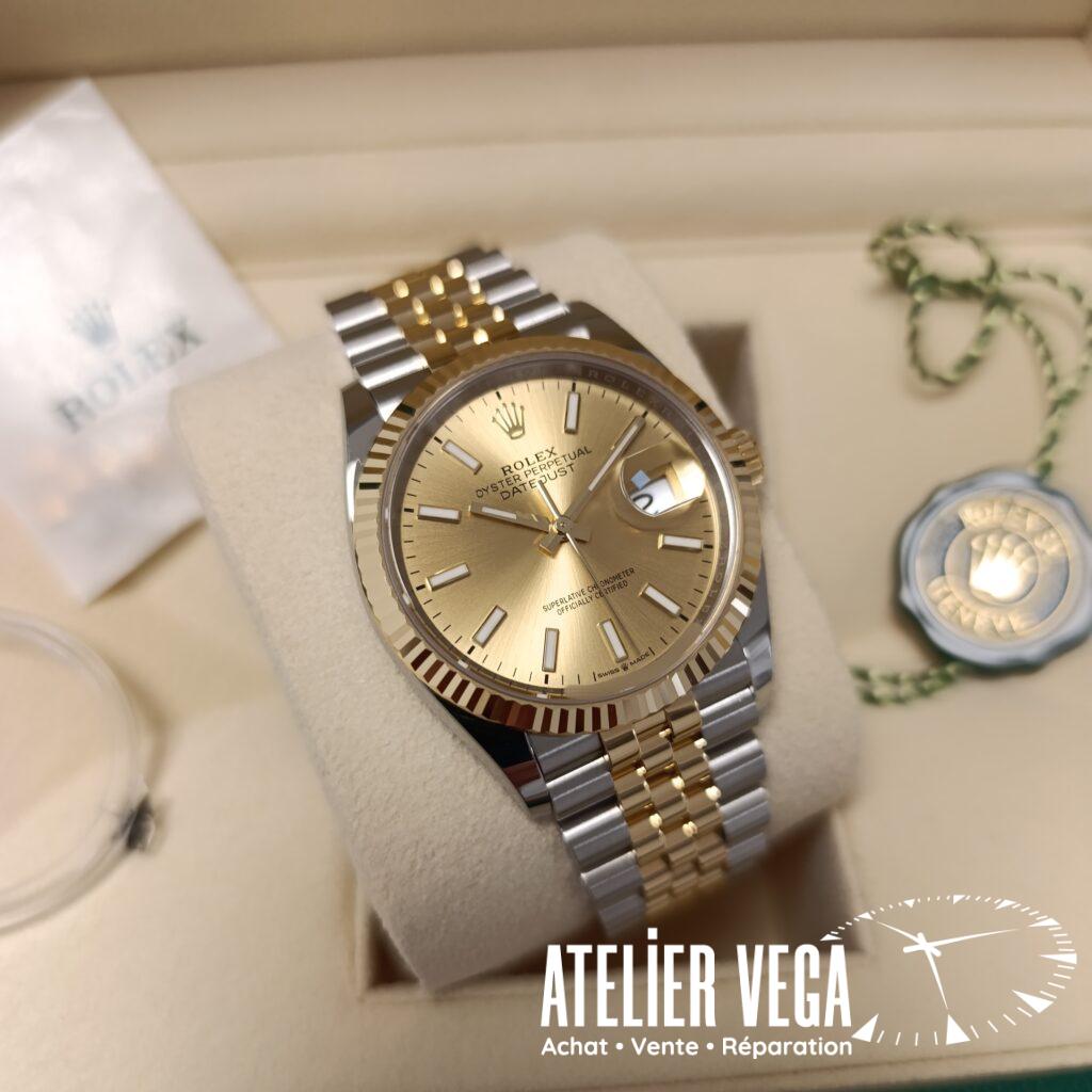 Rolex DateJust 36mm 126233 Or Jaune & Acier Cadran Champagne, Full Set de 2024