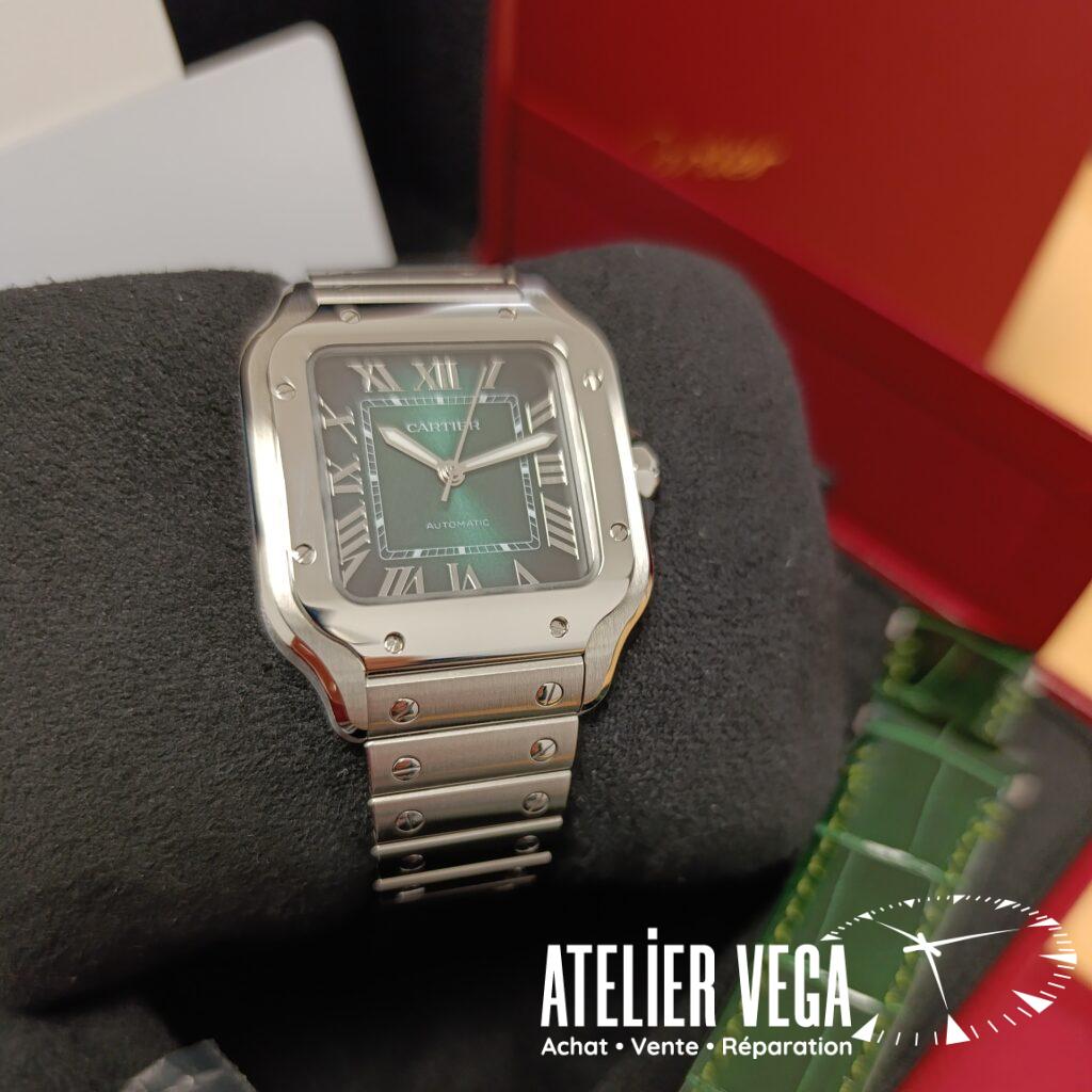 Santos de Cartier Medium Cadran Vert de 2025 Full Set