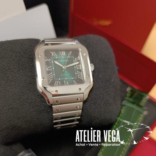 Santos de Cartier Medium Cadran Vert de 2025 Full Set
