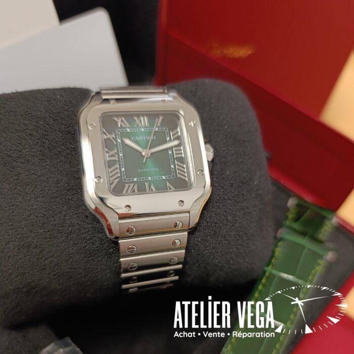 Santos de Cartier Medium Cadran Vert de 2025 Full Set