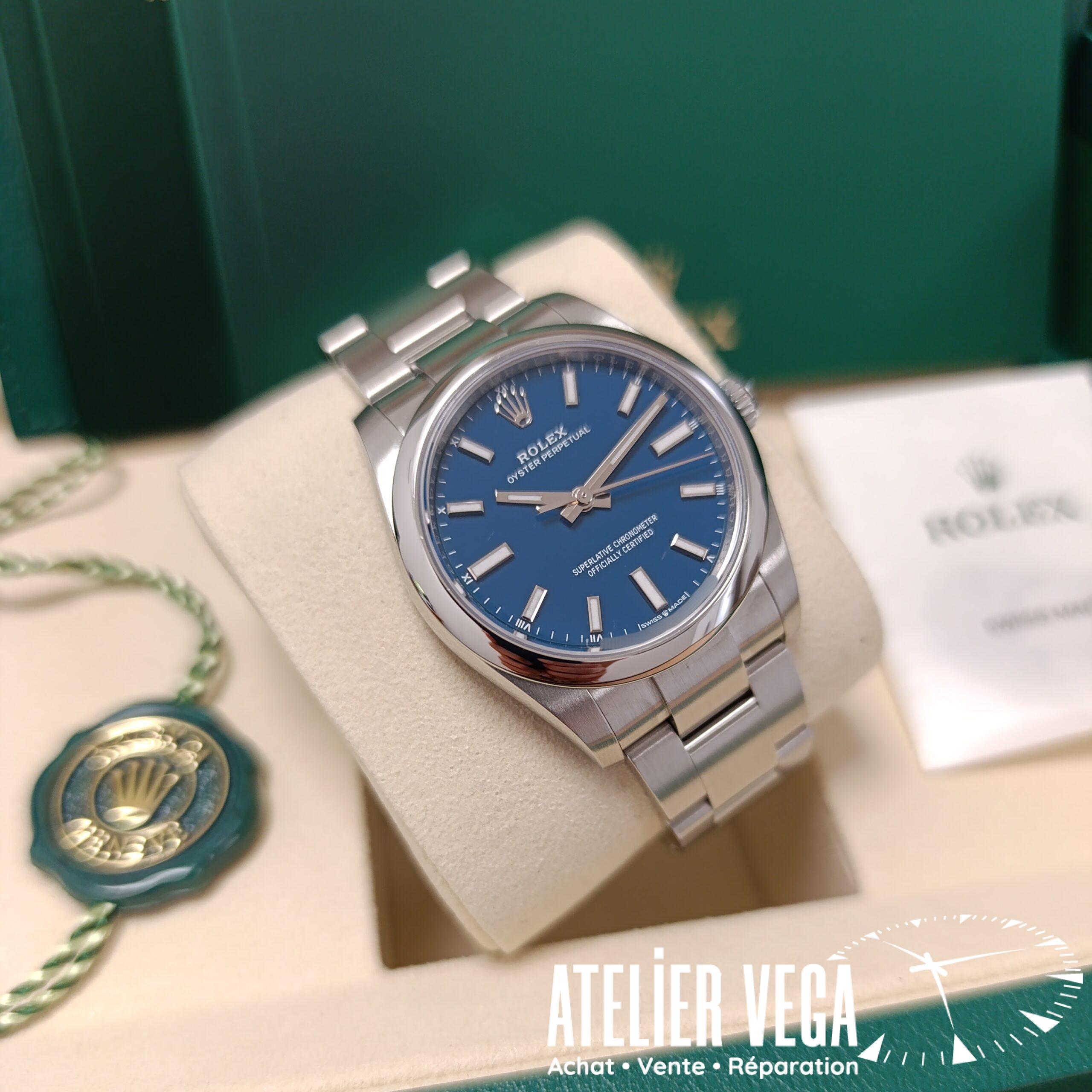 Rolex Oyster Perpetual 34mm Med Blue – Image 2