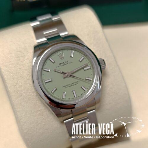 Rolex Oyster Perpetual 28mm Pistachio Ref 276200, jamais portée, Full set 11/2025