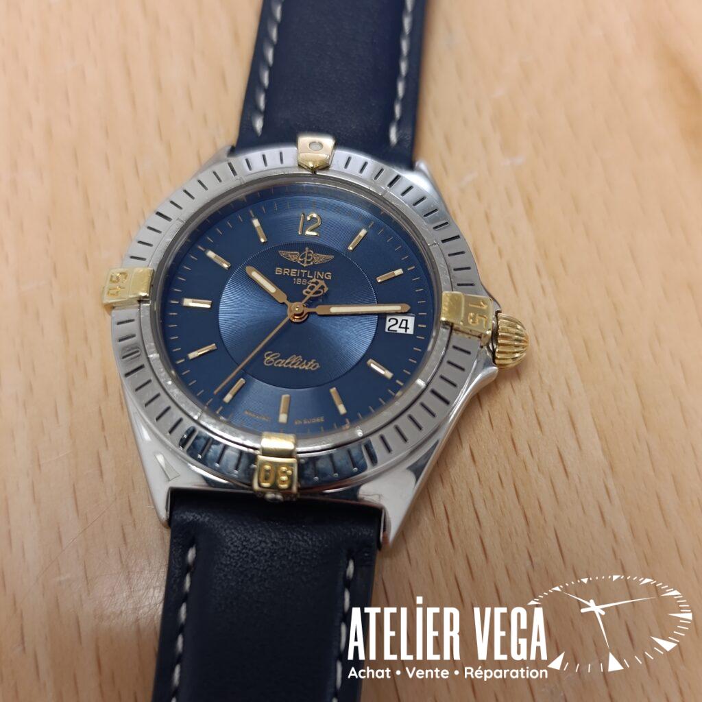 Breitling Callisto B75045 Vintage 34mm cadran bleu