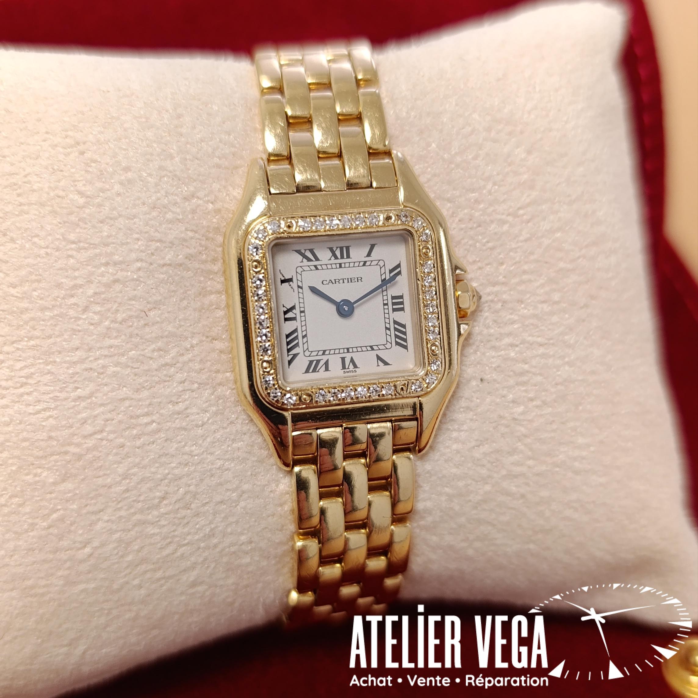 Cartier Mini Panthère Or Vintage 22mm Sertie Diamants