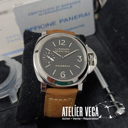 Panerai Luminor Marina PAM00111 de 2023, boitier acier 44mm, bracelet marron, boucle ardillon