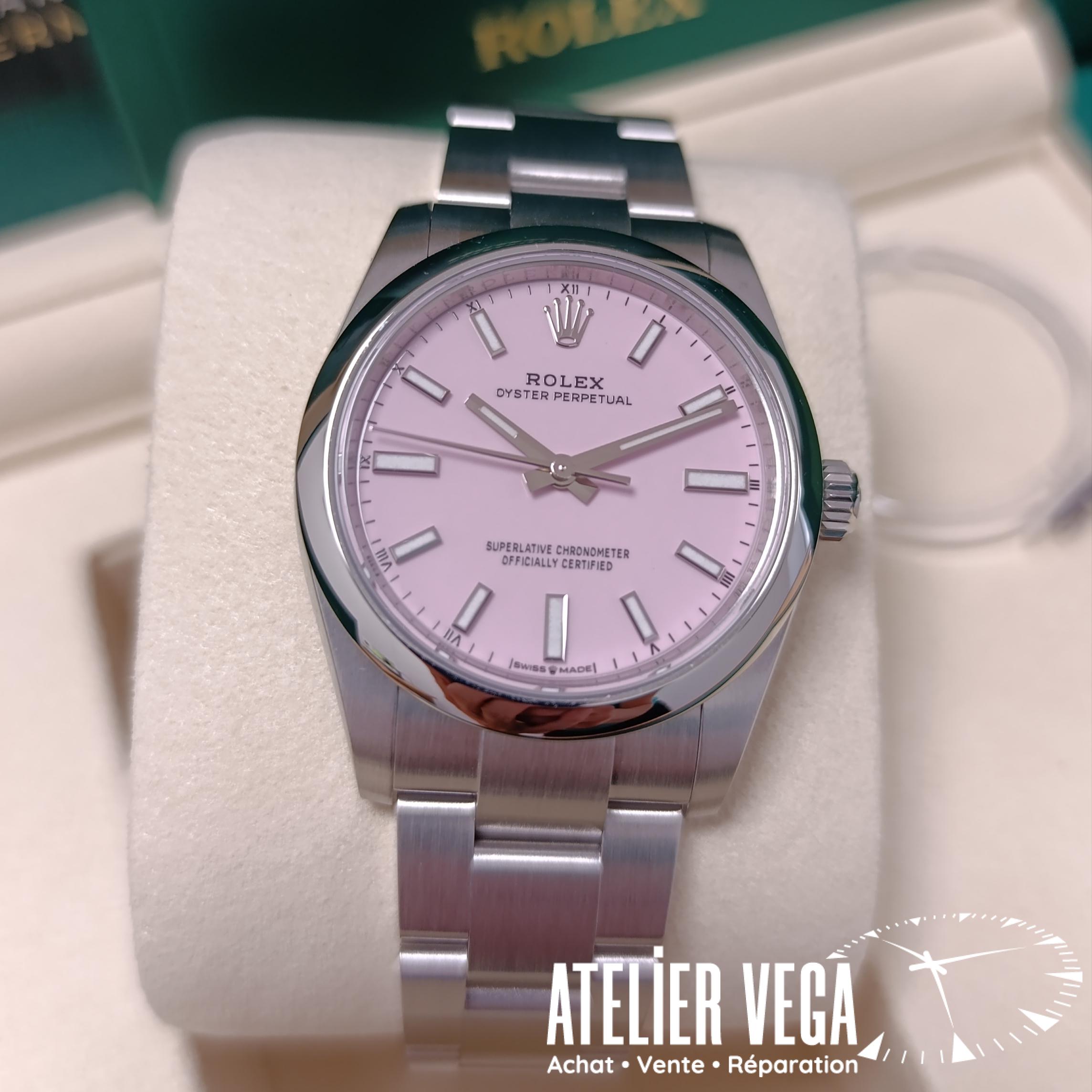 Rolex Oyster Perpetual 34 Rose Candy Etat neuf Full Set de 2026